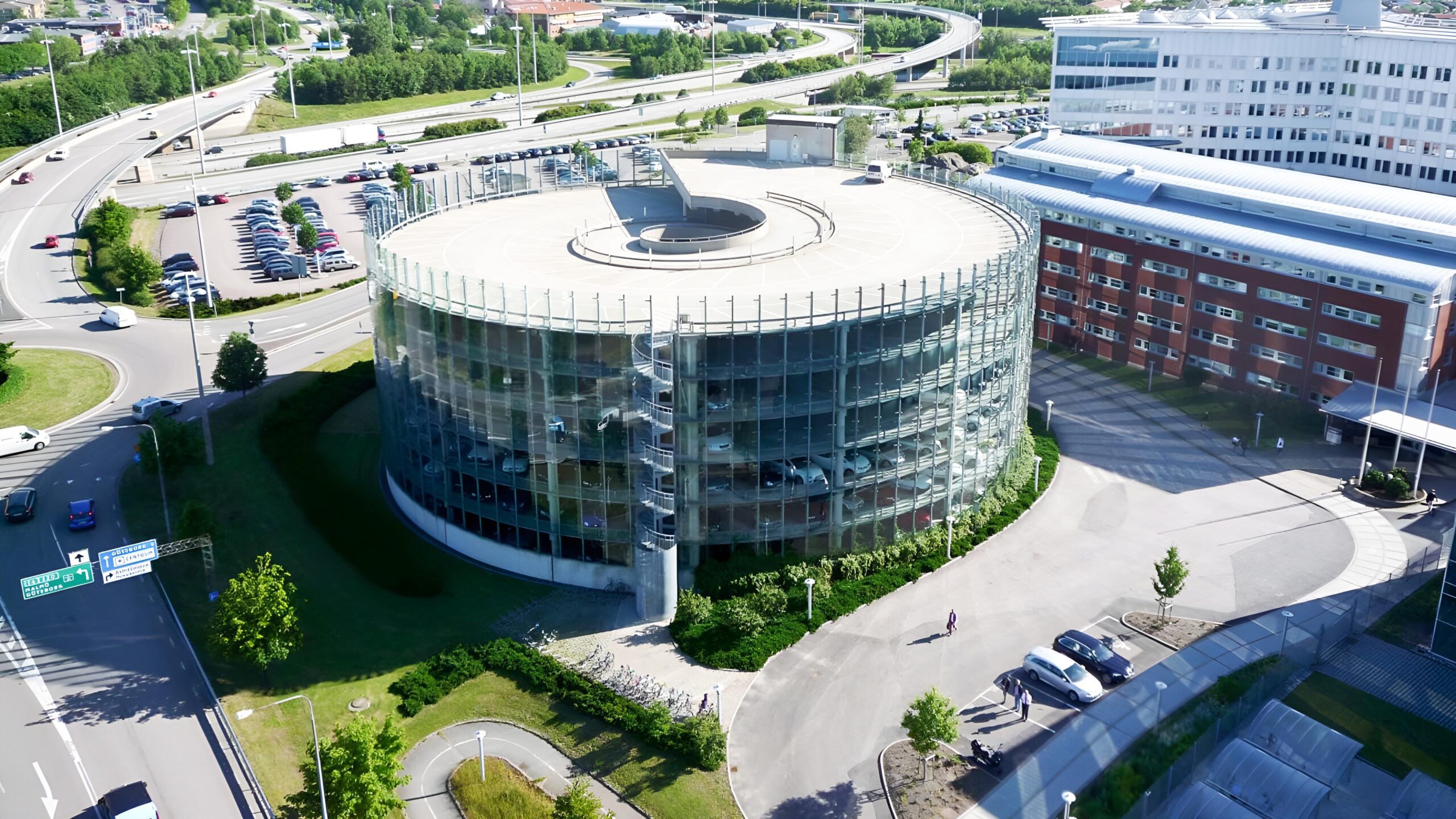 Sustainable building design featuring thermally broken aluminum and glass facade systems.